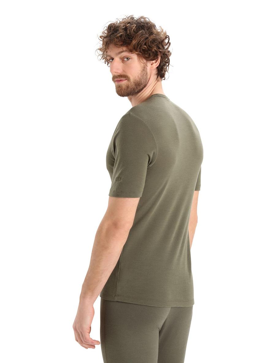 Base Layers Icebreaker Merino 175 Everyday Corta Sleeve Crewe Thermal Top Homme Vert Olive | FR 1377JPQJ